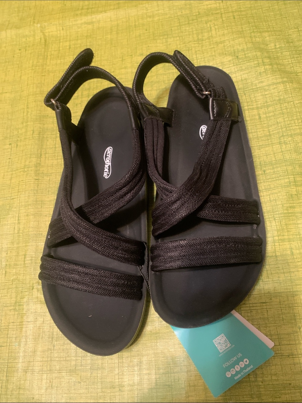 Women's Black Strappy Comfort Sandals - Everyday Support